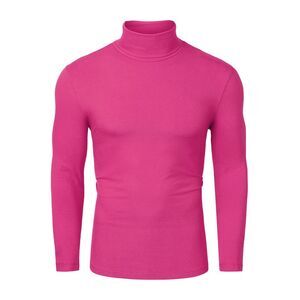 Turtleneck Top Slim Fit Long Sleeve Pullover Turtle Neck Shirt Deep Pink